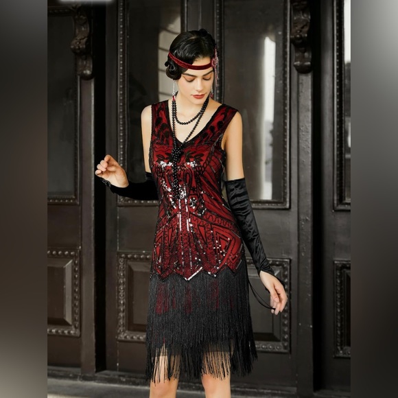 NWT SWEETV Women's Sequin Flapper Dress,1920s Size XL - Picture 2 of 13